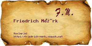Friedrich Márk névjegykártya